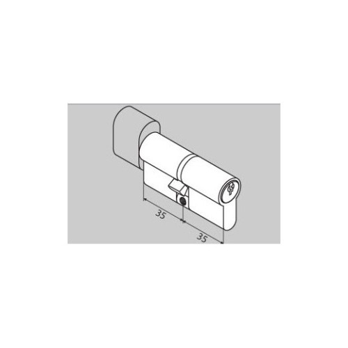 P6E35/35T SB циліндр англ.ключ/тумблер мат. латунь - p6e35-35t-sb
