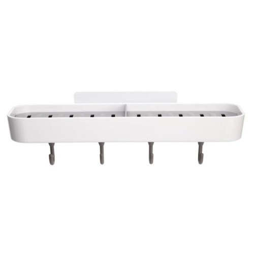 Мильниця подвійна клейка з гачками BP-11 пластикова біла - BP-11 біла