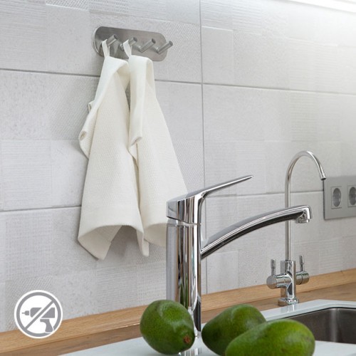 Гачок HSS-192R SS клейкий, з нержавіючої сталі матовий - HSS-192R SS