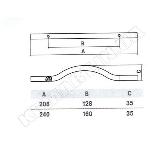 Ручка D-1001-160 SN для меблів матовий нікель - d_1001_160_sn