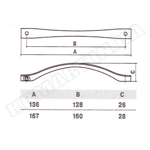 Ручка D-1003-160 CP для меблів полірований хром - d_1003_160_cp