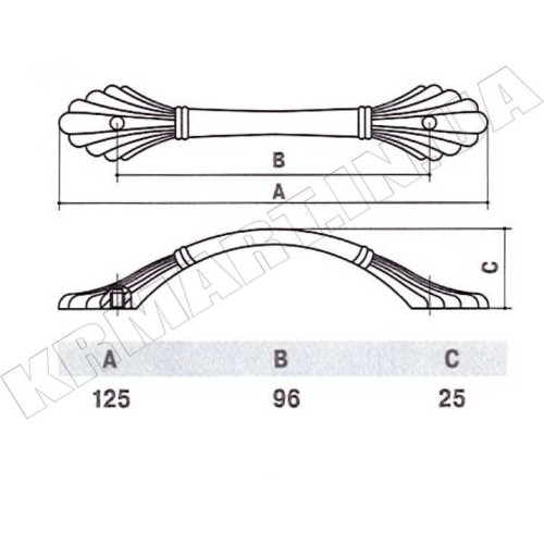 Ручка D-1009-96 SAB для меблів блискуча антична бронза - d_1009_96_sab