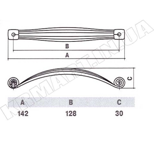 Ручка D-1011-128 SAB для меблів блискуча антична бронза - d_1011_128_sab