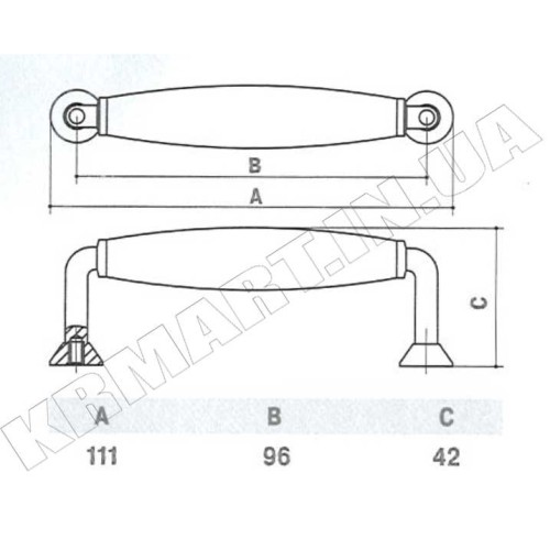 Ручка D-1017-96 CP для меблів полірований хром - d_1017_96_cp