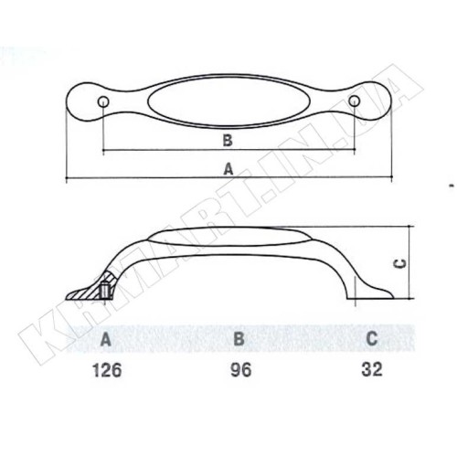 D-1028-96 MAB Ручка для меблів матова антична бронза - d-1028-96_mab