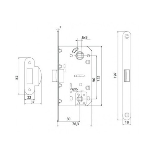 P-2056 SN механізм для дверей під WC матовий нікель - p-2056_sn