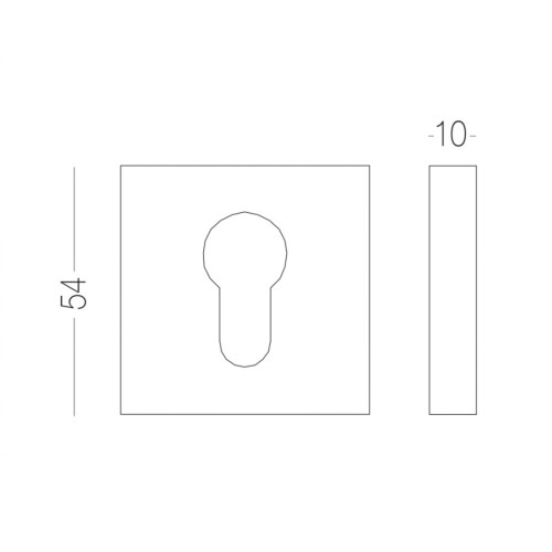 Накладка на замок під циліндр Е12 у кольорі нержавіюча сталь чорна - e12_black
