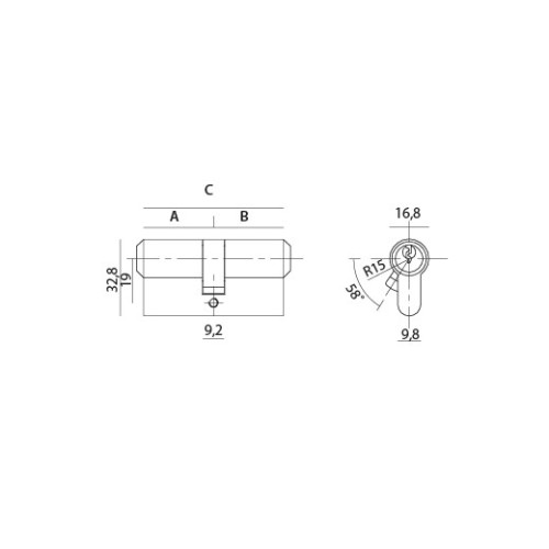 A5E 35/35 PB Євроциліндр анг. ключ/англ. ключ полірована латунь - a5e-35-35-pb