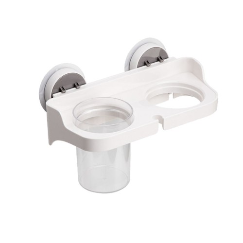 Тримач клейкий для фена зі склянкою BP-5, пластиковий білий - BP-5 білий