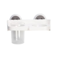 Клейкий тримач для фена зі склянкою BP-5, пластиковий білий