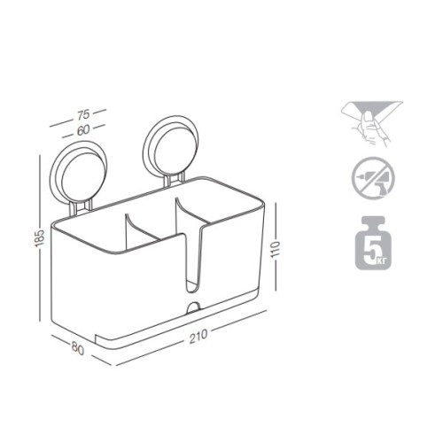 Полка клейкая глубокая BP-7, пластиковая белая - BP-7 WHITE