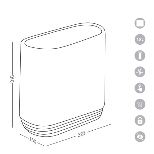 Відро для сміття BP-14 пластикове колір білий/чорний - BP-14 білий/чорний