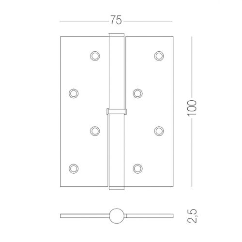 Дверна петля LINDE знімна ліва H-100L AB (Стара бронза) - H-100L AB