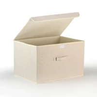 Ящик для зберігання з кришкою XL 500х350х310 мм кремовий МВМ MY HOME TH-07