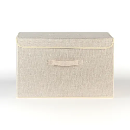 Ящик для зберігання з кришкою XL 500х350х310 мм кремовий МВМ MY HOME TH-07