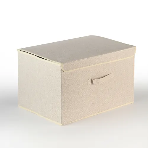 Ящик для зберігання з кришкою XL 500х350х310 мм кремовий МВМ MY HOME TH-07