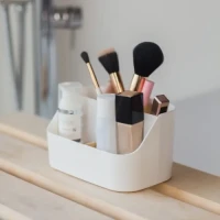 Органайзер для мелочей MVM MY HOME, белый/дерево, 190х116х106 мм, полипропилен и бамбук