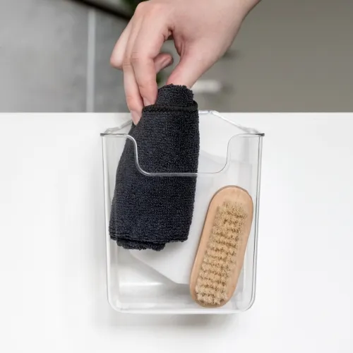 Полка подвесная глубокая Hang 128х125х155 мм прозрачная для хранения