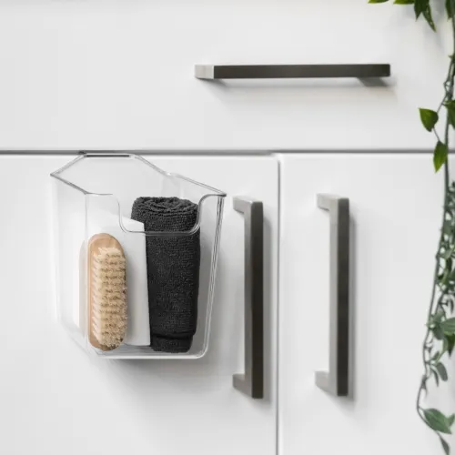 Полка подвесная глубокая Hang 128х125х155 мм прозрачная для хранения