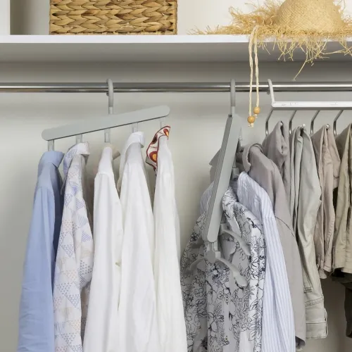 Вешалка-органайзер МВМ MY HOME на 5 плечиков, серый, 320х405х80 мм, полипропилен