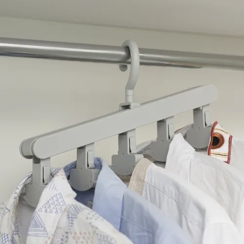 Вешалка-органайзер МВМ MY HOME на 5 плечиков, серый, 320х405х80 мм, полипропилен