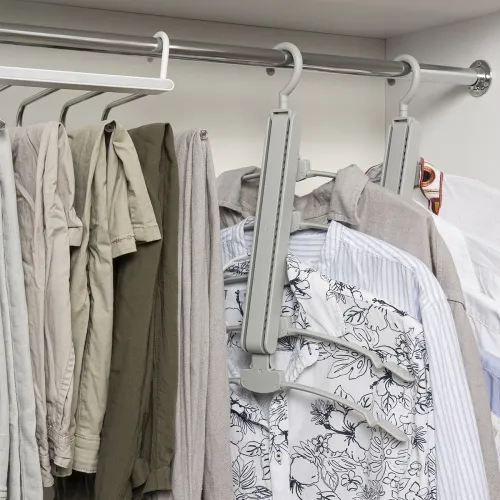 Вешалка-органайзер МВМ MY HOME на 5 плечиков, серый, 320х405х80 мм, полипропилен