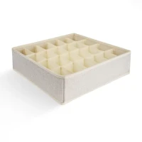 Органайзер для зберігання на 24 секції МВМ MY HOME, кремовий, 330х330х100 мм, текстильна скринька