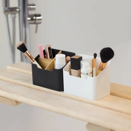 Органайзер для дрібниць MVM MY HOME Scandinavia чорний/дерево 145х90х117 мм