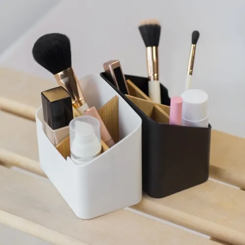 Органайзер для дрібниць MVM MY HOME Scandinavia чорний/дерево 145х90х117 мм