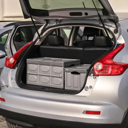 Розкладний ящик-коробка з кришкою 30л, сірий, ABS пластик, 230х290х420 мм