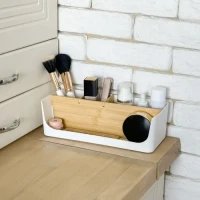 Органайзер для дрібниць MVM MY HOME Scandinavia білий/дерево 260х120х85 мм