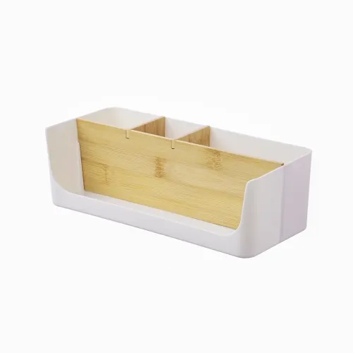 Органайзер для дрібниць MVM MY HOME Scandinavia білий/дерево 260х120х85 мм