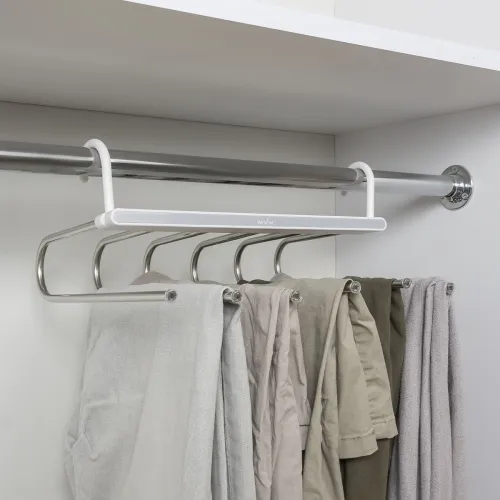 Вешалка-органайзер МВМ MY HOME на 6 крючков, белый/серый, 315х275х135 мм, ABS и PS пластик, нержавеющая сталь