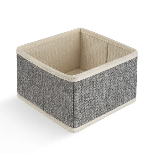 Ящик для хранения МВМ MY HOME 150х150х100 мм светло-серый текстильный органайзер