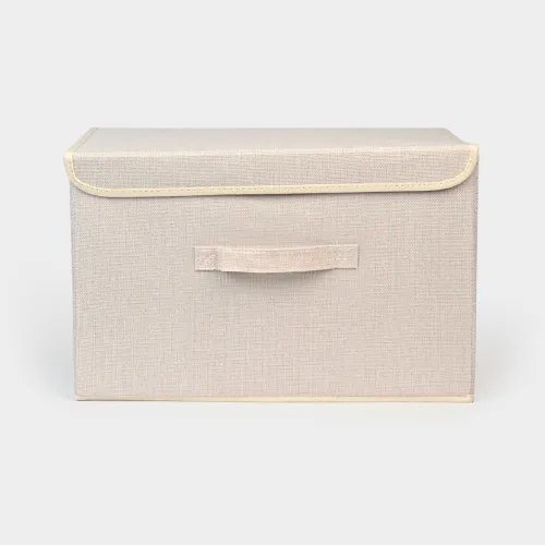 Ящик для хранения с крышкой МВМ MY HOME TH-07 кремовый 440х290х280 мм