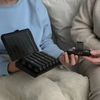 Органайзер для таблеток на 7 днів чорний з 3 секціями для ранкового, денного та вечірнього прийому