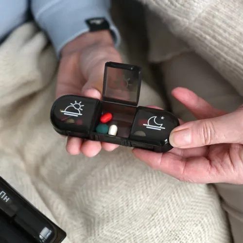 Органайзер для таблеток на 7 днів чорний з 3 секціями для ранкового, денного та вечірнього прийому