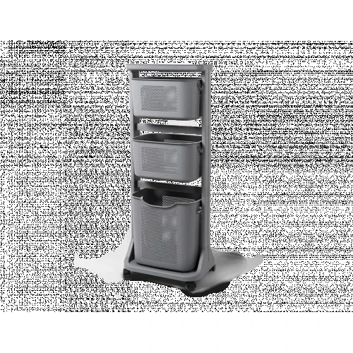 Етажерка 3-х ярусна з корзинами на колесах, сірий, 435х335х1150 мм, поліпропілен