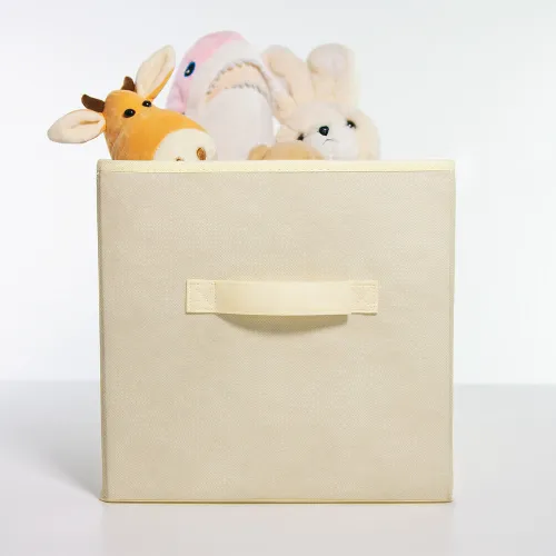 Текстильный ящик для хранения МВМ MY HOME TH-08 бежевый 280х280х280 мм квадратный