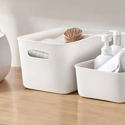 Ящик для хранения L, белый, 360x257x80 мм, ПП (полипропилен), органайзер для вещей