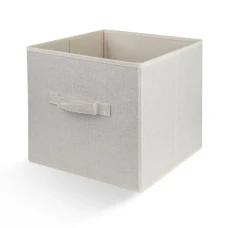 Текстильний ящик для зберігання МВМ MY HOME квадратний кремовий 280х280х280 мм TH-08