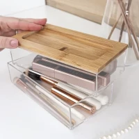 Органайзер для дрібниць МВМ MY HOME, 192х98х100мм, прозорий/дерево