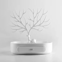 Органайзер для прикрас МВМ MY HOME з ящиком та декором у вигляді оленя, білий, ABS пластик