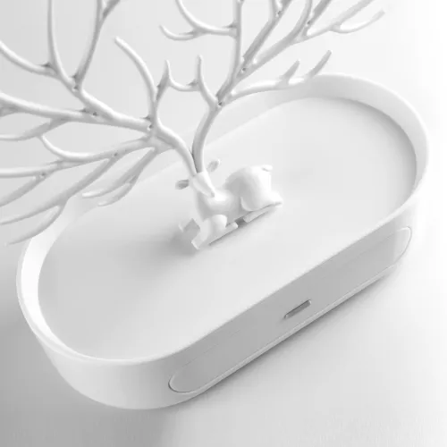 Органайзер для прикрас МВМ MY HOME з ящиком та декором у вигляді оленя, білий, ABS пластик