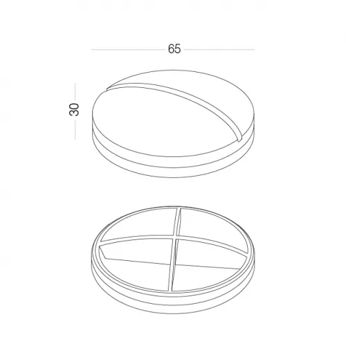 Органайзер для таблеток на 4 відділення, круглий, синій, пластиковий, 65х30 мм