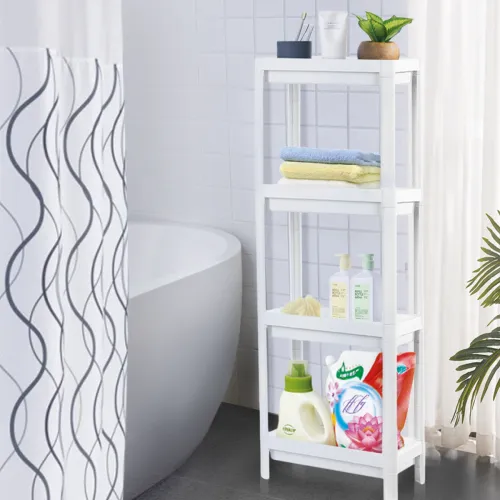 Етажерка 4-х ярусна біла з ABS пластику, 1010х230х360 мм