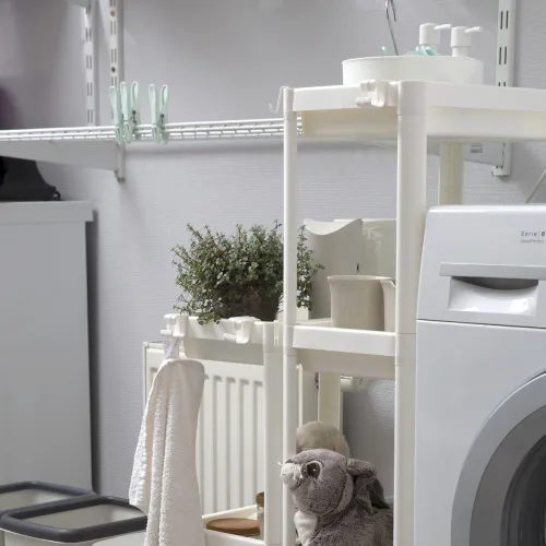 Етажерка 4-х ярусна біла з ABS пластику, 1010х230х360 мм