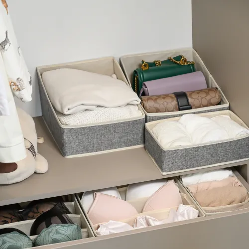 Текстильна скринька для зберігання МВМ MY HOME TH-08, світло-сірий, 280х280х280 мм