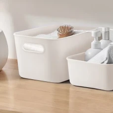 Ящик для зберігання S білий 257х180х160 мм з поліпропілену, органайзер для косметики та іграшок