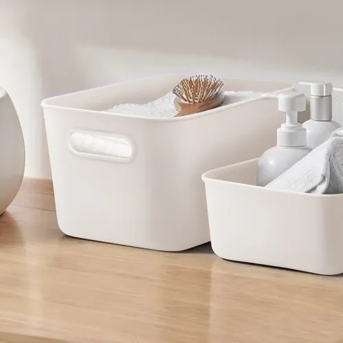 Ящик для зберігання S білий 257х180х160 мм з поліпропілену, органайзер для косметики та іграшок